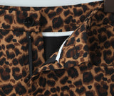 Purpdrank  Y2K High Waist Brown Leopard Print Mini Skirt With short lining Sexy A-line Package Hips Mini Short Skater Party Femme