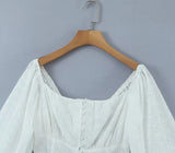 Purpdrank  Sexy Backless Hollow Out Lace Dress Women Robe Vintage Floral Embroidery Long Sleeve Cotton Mini Dresses Summer Vestidos