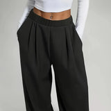Purpdrank  High Waist Loose Fit Sporty Women's Sweatpants Floor-Length Polyester Fiber Casual Trousers for Spring 2025