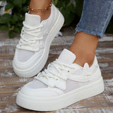 Purpdrank  New Breathable White Sneakers Women Comfortable Thick Bottom Vulcanizd Shoes Woman Spring Summer Lace Up Causal Sneakers