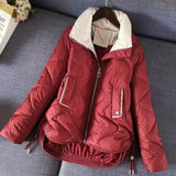 Purpdrank  Autumn Winter Quilted Jacket Women Clothing Warm Puffer Jacket Long Sleeve Parka Cotton-padded Coat Design Windproof Outerwear