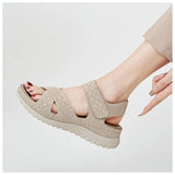 Purpdrank  European And American Sports Casual Sandals New Velcro Hollow Thick-Soled Women's Sandals Lightweight Comfortable And Simple