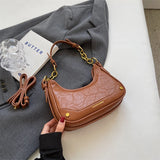 Purpdrank  Retro Underarm Shoulder Bags For Women Luxury Designer Purse And Handbags French Style Pure Color Chain Crossbody Bag