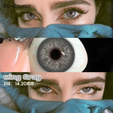 Purpdrank  2Pcs Light Brown Contact Lens Yearly New Gray Lens Colored Cosmetics Gray Big Eyes Makeup Korean Soft Pupil for Eyes