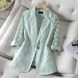 Purpdrank  Summer New Lace Short Thin Hollow Outside Cardigan Suit Jacket Jacket Women White Blazer Women Woman Office Hollow Out