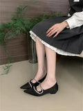 Purpdrank  Casual Woman Shoe Low Heels Female Footwear Crystal Pointed Toe All-Match Soft Comfortable Dress Rhinestone Summer New On Heels