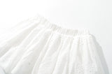 Purpdrank  Ballet Girl White Black Embroidery Hollow Out hole Elastic Low Waist Mini BUD Skirt Women Ball Gown Umbrella Skater Skirts