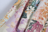 Purpdrank  Beach Wear High Waist Loose Vestidos Boho Floral Print Summer Dress for Women Vintage O-neck Long Sleeve Dresses