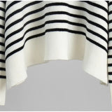 Purpdrank  Knit Striped Women Sweater Full Sleeve Deep V Neck Female Top 2025 Fashion Casual Autumn Loose Turn-down Collar Lady Pullovers