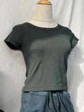 Purpdrank  Women Solid Vintage Slim T-shirts Cute Sweet Round Neck Short Sleeve Cotton Y2k Crop Top Harajuku Summer Basic Casual Tees Tops