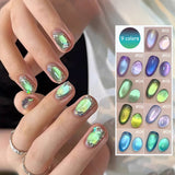 Purpdrank  TC 10ML New Star Bamboo Cat Eye Nail Supplies Pavilion Strobe Green Glass Bead Cat Eye Magnetic Gel Polish Summer Nails