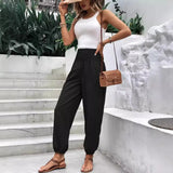 Purpdrank  Women's Elastic High-Waist Wide-Leg Pants 92073# Fashion for Ladies