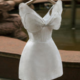Purpdrank - Ivory Cocktail Dresses V-Neck Bow Strapless Mini Evening Gowns Sparkle Bead Crystal Elegant Dress Women For Wedding Party