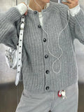 Purpdrank  Casual and Minimalist Long Sleeved Button Down Shirt Sweater for Women's Clothing, Autumn/winter 2025