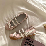 Purpdrank  Sweet Casual Ballet Style Flat Shoes Soft Bottom Breathable Summer 2025 French Style Mary Jane Shoes for Women round Toe