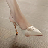 Purpdrank  Women's Summer Brand Women's Slingback Sandals High Heels Pointed Toe Slip on Fashion Women's Formal Elegant High Heels