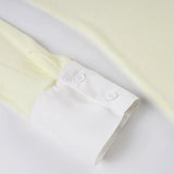 Purpdrank  Sweet Korean Style Knit Top for Women Fashion Color Block Fake Two-Piece Turn Down Collar Long Sleeve Slim Pullover Tops