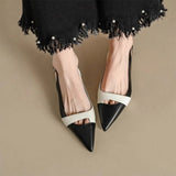 Purpdrank  Summer NewFashion able Pointed Leather Face Color Block Light Mouth Women's Comfortable Sandals for External Wearing autumn