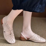Purpdrank  Women Heeled Sandals Casual Loafers Shoes Woman Slippers 2025 Brand Slingback Shallow Dress Summer Designer Soft Leather Pumps
