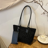 Purpdrank  2-IN-1 Leopard Pattern Tote Bag Sets For Women 2025 Luxury Designer Handbags Animal Prints Large Capacity Shoulder Shopper