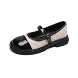 Purpdrank - 2023 spring new women's leather shoes Trendy shallow mouth color block design Korean style casual loafers banquet and office