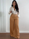 Purpdrank  Women Shiny Yellow Capris Pants High Waist Trousers Office Work Lady Full Length Summer Bottoms Capris Autumn Winter