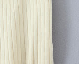 Purpdrank  New Fashion Autumn Bow Lacing Up Low Waist Side Slit Rib Knit Skirt for Women With Shorts Underwear Mini Skirts Beige Pink