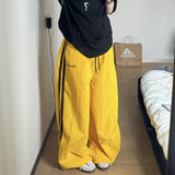 Purpdrank  American Stripe Cargo Pants Women Y2K Loose Thin Quick Drying Jogging Pants High Waist Drawstring Oversized Wide Leg Pants
