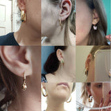 Purpdrank - Gold Color Pearl Hoop Earrings Set Metal Dangle Earrings Vintage Circle Geometric Twist for Women Girls Trendy Jewelry Gifts
