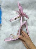Purpdrank  One-strap Women Sandals Fashion High Heels Summer Shoes for Women Cute Sweet Bow Tie Slim Sandals Buckle Black White Shoes
