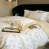 Purpdrank  Luxury Digital Printing Flowers and Plants Bedding Set Lyocell Eucalyptus Fiber Soft Silky Duvet Cover Bed Sheet Pillowcase 4Pcs