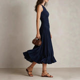 Purpdrank  Summer Elegant Long Party Dress Women Fashion Sleeveless O-neck Slim A-line Maxi Dresses Casual