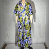 Purpdrank  Summer Women Print Long Dress Sexy V-neck High-Waisted Split  Bohemia V-neck Bat Sleeve Vacation Party Lady Vestido