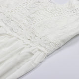 Purpdrank   Boho Midi Dress Women Sexy Backless Dress Summer Spaghetti Strap Fashion White Lace Patchwork Casual Beach Sleeveless Dresses