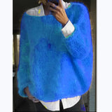 Purpdrank  Fluffy Sweater Women Autumn Winter Knit Pullover Long Sleeve Coat Design Loose Tops Women's Clothing Trends Casual Jumper New