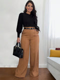 Purpdrank  Women Shiny Yellow Capris Pants High Waist Trousers Office Work Lady Full Length Summer Bottoms Capris Autumn Winter
