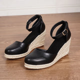 Purpdrank  15 Colors Big Size 43 Summer Bohemian Espadrilles Sandals Women Beach Vacation Shoes Comfy Walk High Heels Wedges Sandals
