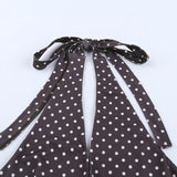 Purpdrank  Women's Sexy Polka Dot Halter Neck Bodycon Mini Dress Ruffle Hem Asymmetrical Party Dress