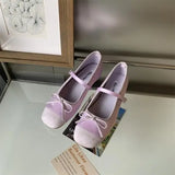 Purpdrank  Low Heels Rubber PU Silk Slides Rome Hoof Low Heels Slides PU Rome Silk Rubber