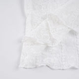 Purpdrank  See Through Sexy Lace T-Shirt Elegant Fashion Slim-Fitting Deep V-Neck Long Flare Sleeve Tees Women Layering Tops Y2K Streetwear