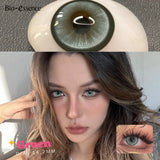 Purpdrank  1Pair Black Contact Lenses with Diopter Yearly 15.00mm Contacts Large Diameter Brown Big Eyes Makeup Soft Pupils