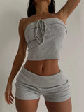 Purpdrank  Sexy Short sets womens 2 pieces Summer vacation oufits beach sets womens 2 pieces knitted shorts set women two pieces set new in
