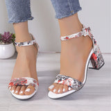 Purpdrank  Woman’s Sandals New Summer Elegant Designer Sandal Female Fashion Comfortable Medium Block High Heels Women Shoes Plus Size