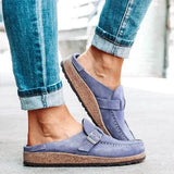 Purpdrank  Large Size Women's Casual Flat Sandals Autumn oes round Toe Low Heel Faion Single oes PU Material Comfortable Footwear