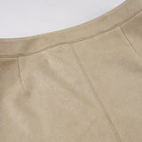 Purpdrank  Vintage Low Waist Solid All Match Slight Strech A-line Floor-Length Skirts