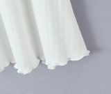 Purpdrank  Sexy White Rib Knitted Cotton Low Waist Sling Dress Women Bow V neck Ruched A-lined Swing Short Dresses Summer Vestidos  Robe