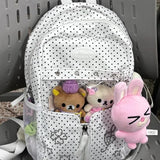 Purpdrank  Star Polka Dots Backpack Y2k Versatile Girl High Capacity Multi Size Commuting Student Lightweight Double Shoulder Canvas Bag