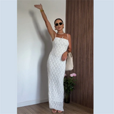 Purpdrank  Summer New Women's Fashion and Elegance Slim Fit Waist versatile Lace Bra Long Strap Dress