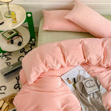 Purpdrank  Milk Velvet Bedding Set Skin-Friendly Winter Duvet Cover Set Soft Warm Quilt Cover Solid Color Flannel Thickened  Bedroom Decor