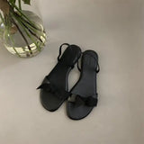 Purpdrank  Slippers Casual Butterfly-Knot Shoes Slides Low Beige Heeled Sandals Slipers Women Luxury Flat Summer Black Soft 2025 Rome Fabri